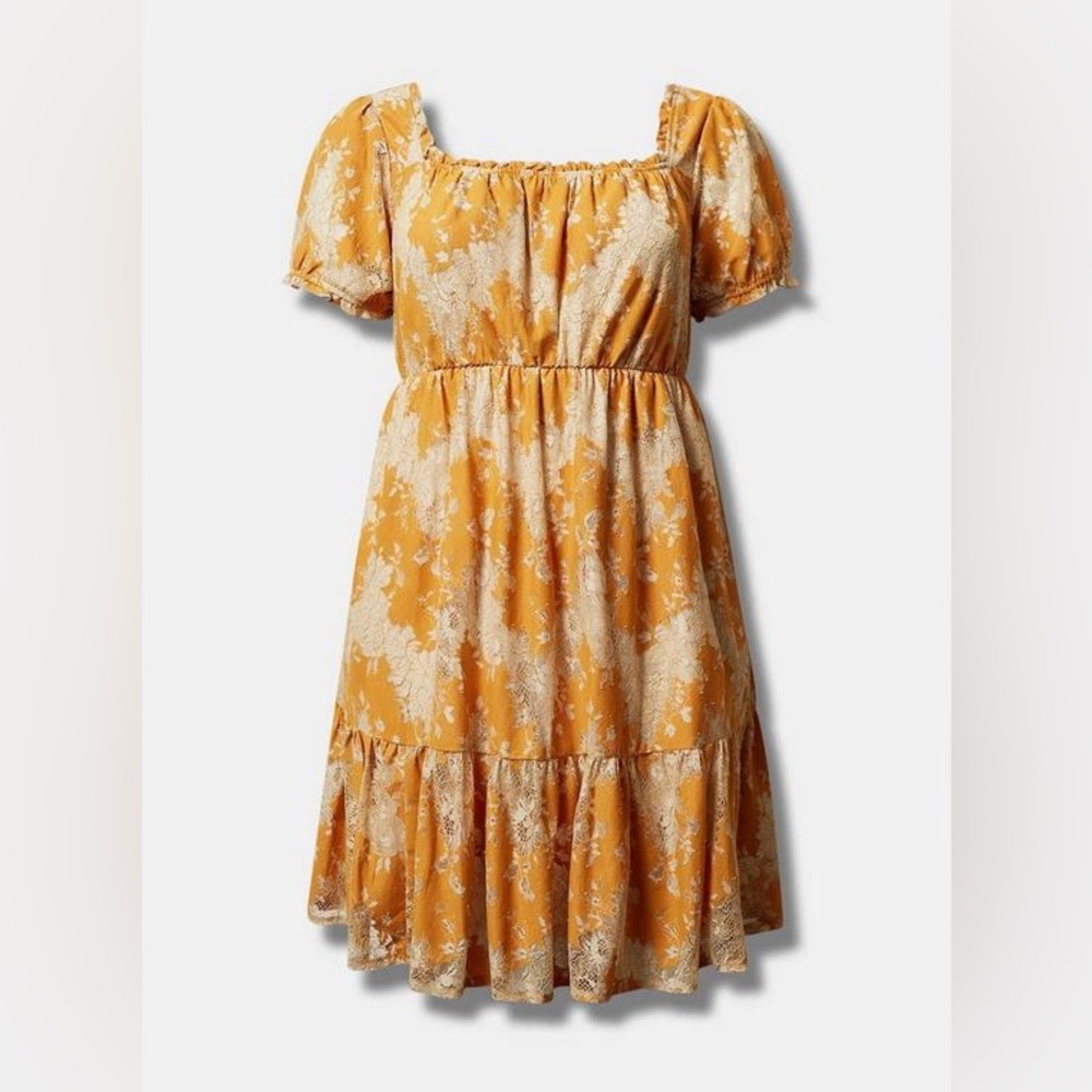 Torrid Two-Tone Lace Tiered Babydoll Mini Dress Size 2 (2X) - Picture 2 of 6